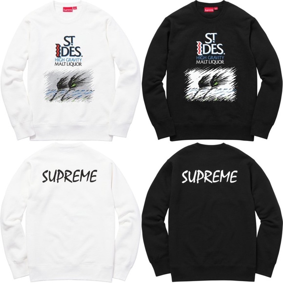 Supreme x St. Ides Malt Liquor Crewneck (Black) - Picture 2 of 2